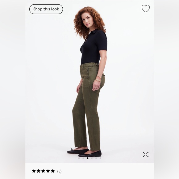 Madewell The Curvy Slim Straight Trouser Pant in Garment Dye - Size 32 - Picture 3 of 7